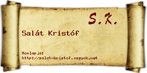 Salát Kristóf névjegykártya